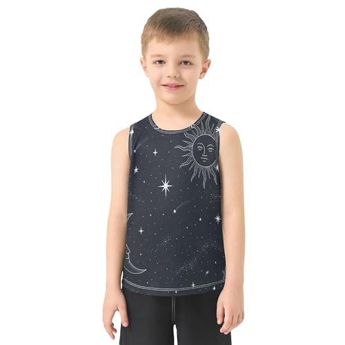 JUNZAN Space Galaxy Boy Athletic Tank Tops Sleeveless Teens Vest Youth Performance Undershirt for Surfing Vacation Swim 3T2