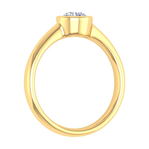 1/2 Carat Bezel Set Diamond Solitaire Engagement Ring in 14K Gold2