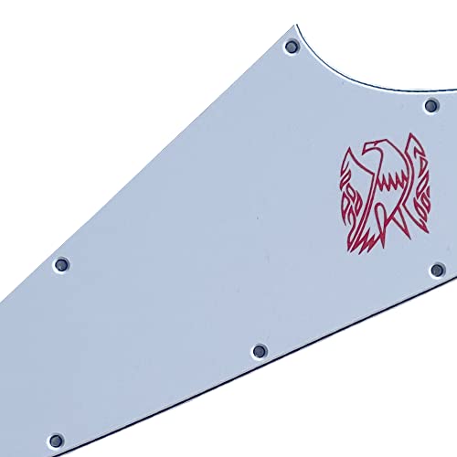 Pickguard Slinger Parts pour guitare Gibson Firebird Blank (3 plis blanc (logo rouge) - Les Beatles, Paul McCartney, John Lennon, RIngo Starr, George Harrison Pickguard Slinger Parts pour guitare Gibson Firebird Blank (3 plis blanc (logo rouge) – Image 3