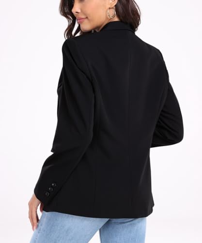 Womens Casual Blazer Open Front Business Suit Jacket Long Sleeve Button Work Office Blazer Summer Lightweight2