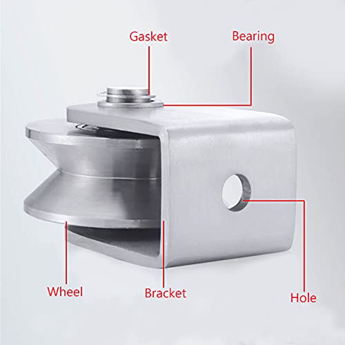 V Groove Caster 3Inch 304 Stainless Steel Sliding Gate Roller Wheel Track Rail Rigid Plate Caster With Bracket For Inverted Track Gate Frame #TOP3