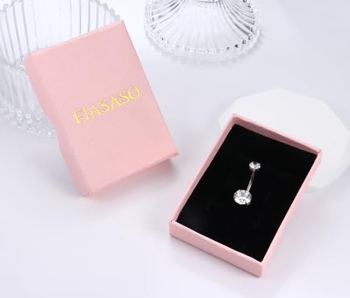 Fiasaso 14G Sterling Silver Belly Button Rings For Women Round Cubic Zirconia Navel Barbell Stud Hypoallergenic Body Piercing Jewelry Silver 8Mm thumb #5