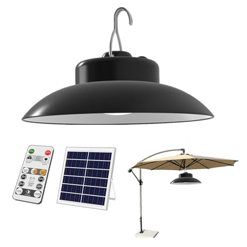 Luces solares para pabellón – Lámparas de garaje alimentadas por energía solar, colgante solar exterior | 3.7 V 2000 mAh farol de seguridad, luces de pabellón de iluminación ajustable, funciona con