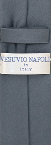 Corbata Skinny Vesuvio Napoli Gris Carbón 2.5" miniatura 2