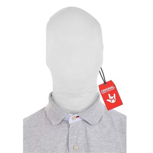 Morphsuits Masque Blanc Intégral, Masque Visage Blanc Halloween, Accessoire Fête et Événements, Taille Unique