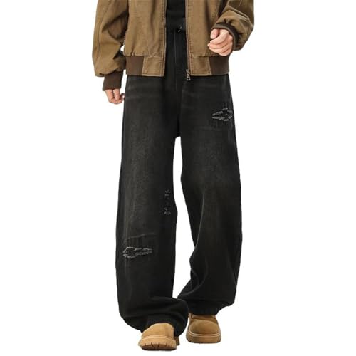 Men's American Spring Winter Jeans Vintage Loose Straight Pants