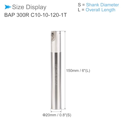 Image of Indexable End Mill, 2 Flutes 0.8 inch Cutting Diameter, 90 Degree BAP300R R0.8 for APMT1135 Carbide Insert - (Applications: for Steel Milling)