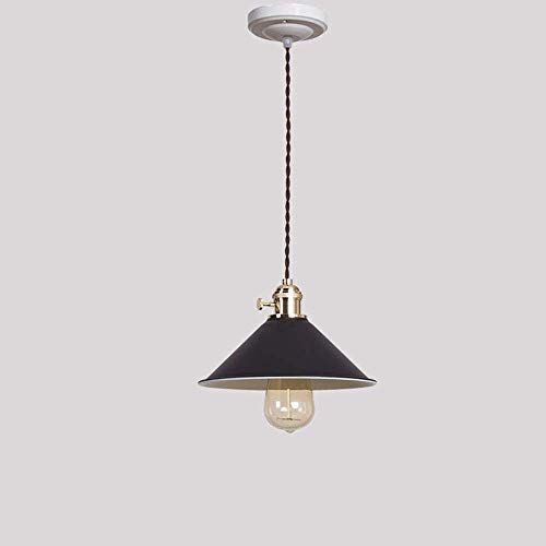 Lustre suspension extérieur rétro design haut de gamme abat-jour noir géométrique pour véranda