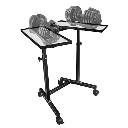 Adjustable Dumbbell Weight Rack Stand With Wheels – Heavy Duty Weight Rack For Dumb Bells For Adjustable Dumbbell Set – Home Gym Stand For Training, 4 Height Level