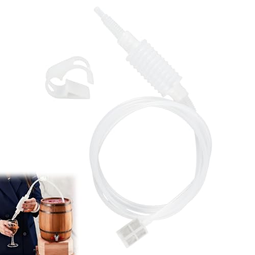 Siphon de Brassage en Silicone Alimentaire 2M, Brew Tube Transparent Flexible et Résistant, Tuyau de Transfert Liquide Réutilisable, Anti-âge et Anti-UV,...