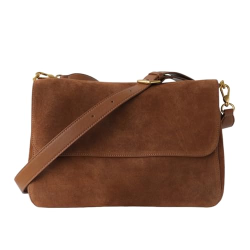 Sac à bandoulière en cuir suédé pour femme de grande capacité