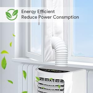 Miniatura 9 de Gruntbear Sello portátil para ventana de aire acondicionado, kit de sellado de ventana abatible de CA de 196.9 in, protectores de intercambio de