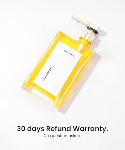 APT 1101 Glass Coffee Syrup Dispensers with Pumps, Syrup Bottles with Label Set - Essential Coffee Bar Accessories, 16 oz/500ml, Set of 2, Gold