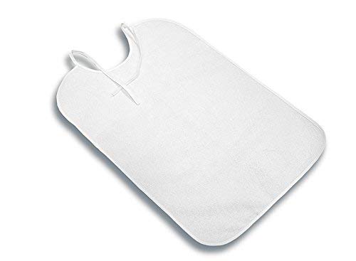 Royal Europe Textile - Baberos Rizo Sanitario, 100% ALGODÓN + PVC, Blancos, 45x60cm, Pack 10 ud