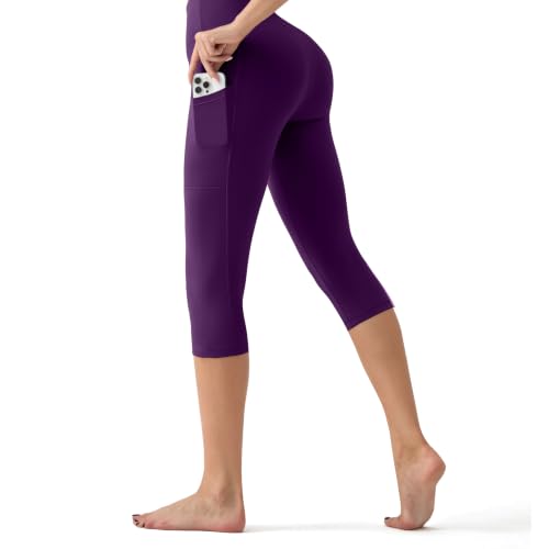Image of YUDSUD High Waisted Leggings for Women with Pockets - Tummy Control Capris Yoga Pants for Workout Running Athletic Cycling