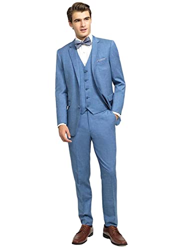Men's Suit Notch Lapel Single Breasted Button Jacket & Vest & Pants Set Tuxedos Daily Groom Party Uniform Dress