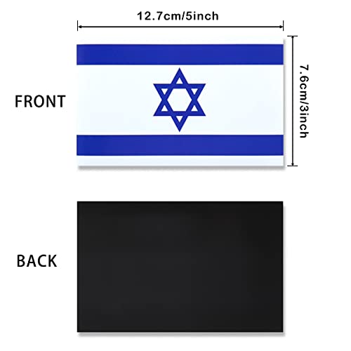 Image of JBCD Israel Israeli Flag Magnet Decal - for Car SUV Truck, 3 Pack, 3x5 Inches