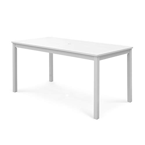 Vifah Bradley Outdoor 4-Piece Wood Patio Dining Set With 4-Foot Bench In White #TOP2