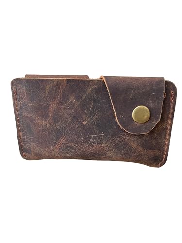 Genuine Leather Card Holder Wallet Front Pocket Slim & Stylish Wallet for Business Card & Credit Cards for Men & Women Durable Debit Card Case Cover Holder (Crazy Horse Cognac D1)3