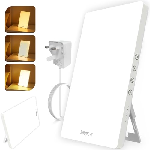 SAD Lamp 12 inch - 15000 Lux Light Therapy with 3 Color Temperature Off/ON Timer Memory Function Touch Control for Office/Desk/Home/Sleep