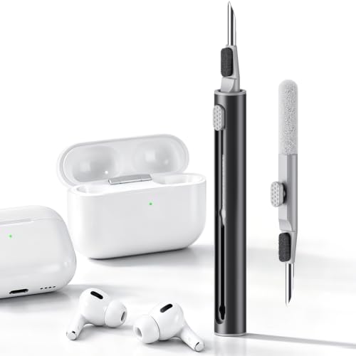 Image of Hyashee Cleaner Kit for Airpods Pro 1 2 3 Multi-Function Cleaning Pen with Soft Brush Flocking Sponge for Bluetooth Earphones Case Cleaning Tools Black
