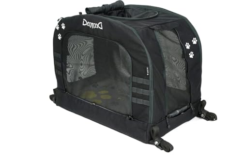 DEEMEED Hundetasche Motorrad XL - Transportbox für große Hunde bis 36kg - Universalbefestigung für Sissybar & Gepäckträger - Cordura 1500D, stabilisierter Aluboden & maximale Belüftung
