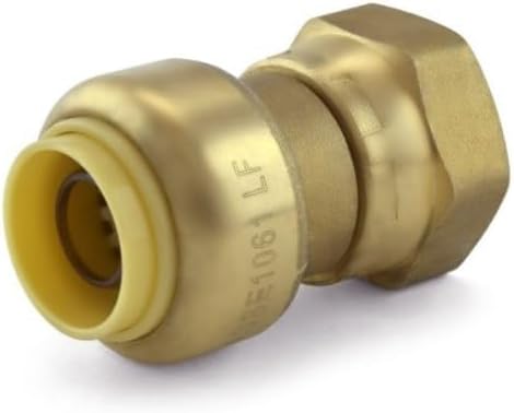 1/2" Push to Connect x 1/2" FNPT Swivel Adapter – Lead-Free Brass, Potable Water Approved – Push Fit Plumbing Fitting with PEX Insert – For Copper, PEX, CPVC