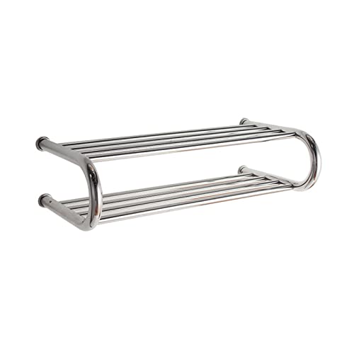 Calentador de toallas de acero inoxidable plateado para pared de baño cableado