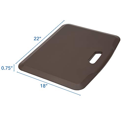 Image of Mount-It! Standing Desk Floor Mat | Brown Standing Comfort Mat for Standing Desk, Home, Office, Kitchen, Garage | Anti-Slip Washable Surface| 18 inchx22 inch | Rubberized Gel Foam