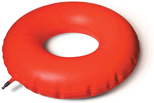 MedPro Inflatable Rubber Invalid Ring Cushion, 16 Inch, Open Ring Center the Helps Distribute Weight Evenly, Sit Comfortably for Extended Periods of Time