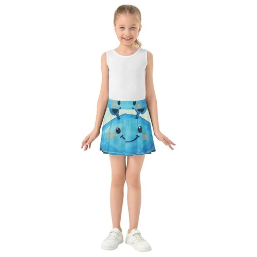 Girls Skorts Athletic Shorts Cute Funny Blue Crab Tennis Skirts Kids Rainbow Flowy Skort 3t3
