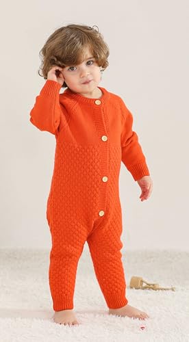 Newborn Baby Boy Long Sleeve Knitted Romper Warm Bodysuit Knitted Winter Clothes 0-24 Months3