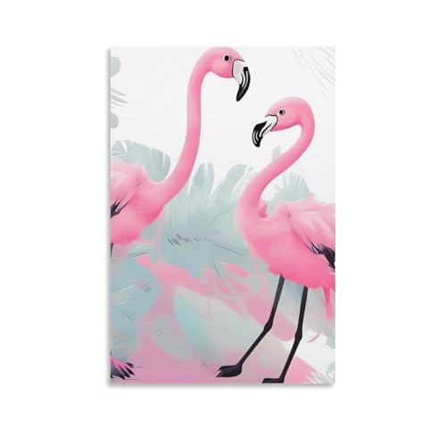Toile flamant rose 60x90 cm moderne pour decoration salon et chambre