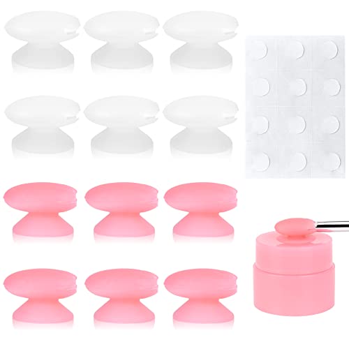 12 Pieces Lip Brush Covers Resuable Silicone Makeup Cosmetic Brushes Guards Protectors Cover Anti- lost Covers Caps for