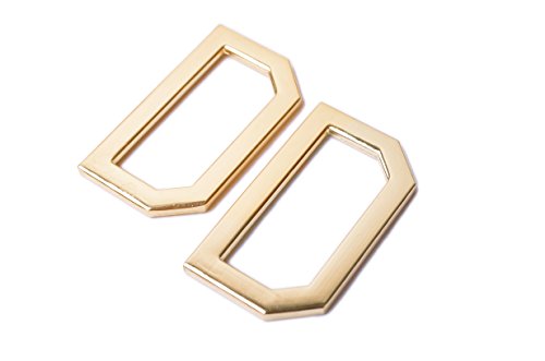 Bobeey 4pcs 1 1/2'' Light Gold Flat D Rings for Leather Craft,D Shape Clasps Metal D Ring,Purses Findings BBC16 (Light Gold)