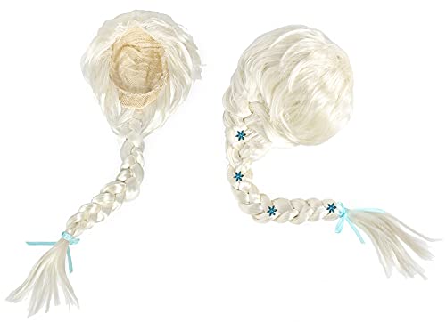 Viviwo Girls Wig Costume Braid With Princess Tiara Long Hair Cosplay Accessories For Kids Halloween Birthday Party Medium #TOP4