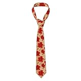Corbata WHJSSF para hombre, diseño de flores rojas, 57 x 3.1 pulgadas, corbata de poliéster de fácil cuidado para trajes, bodas, fiestas y regalos