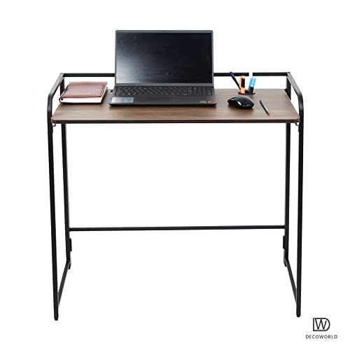 DECOWORLD || Foldable Study Table || Desk with Wooden Top and Metal Legs with in-Built Pen Holder||Premium Computer,Laptop and Study Table for... - Image 7