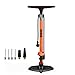 GOBKO Bike Standpumpe, Standluftpumpe, Fahrradpumpe mit großem Manometer zur Druckanzeige, Dualkopf passend für alle Ventile