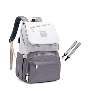 YuHaru Diaper Backpack, Large Capacity, 16 Pockets, Mother’s Bag, Backpack, Lightweight, Multi-functional, USB Port, Baby Shower Gift