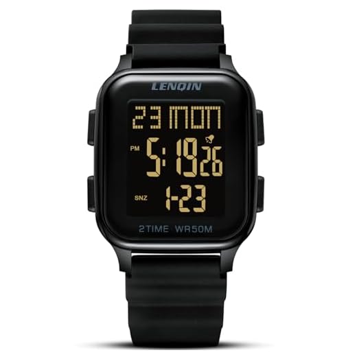 LN LENQIN Montre Homme Montres digitales pour Hommes Montres de Sport étanches 50M Chronomètre Montres de Poignet pour Hommes avec rétroéclairage LED/Timer/Alarm/Date