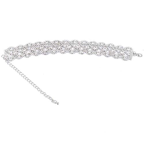 Xerling Women Crystal Necklace Sparkly Rhinestones Evil Eye Choker Bridal Wedding Jewelry for Women and Girls (Silver) - Image 4