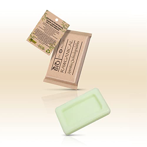 100 Barres de savon Bio 10 grammes rectangulaires| Eco-Bio amenities barre de savon pour hôtel| Savon 100% biodégradable| avec un arôme frais et agréable| Idéal pour offrir à vos clients d'hôtels Cover