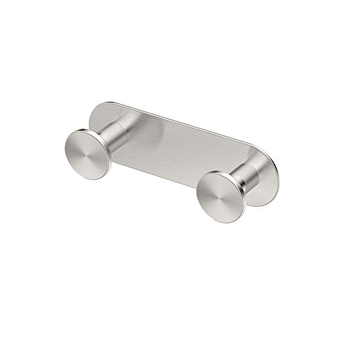 Gatco 1285 Modern Glamour Double Hook, Satin Nickel / Wall Mount 2-Hook with 6.50