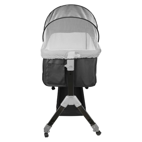 HUOLE Cuna Colecho Portátil y Ajustable 3 en 1-Cunas para Bebes y Moises para Bebe-Ideal para Madres y Padres Que Buscan Comodidad y Seguridad -104 * 52 * 100-110cm-negro