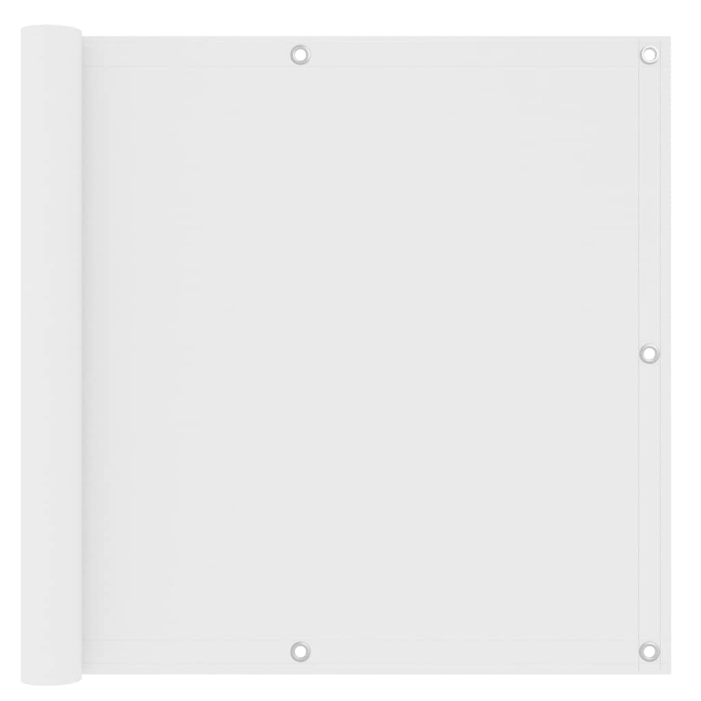 Mampara para Balcón, Tela Oxford con Revestimiento PU, Impermeable y Resistente al Viento, Mallas Ocultacion Balcon, Panel Ocultacion Jardin Exterior, Color Blanco, 90×400 cm