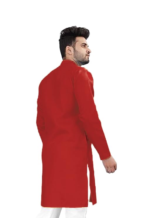 Image of Flossy Men's Cotton Blend Plain Solid Kurta for Men