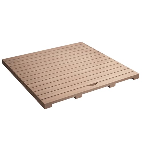Peakjune Alfombra de baño de Madera,tarima Ducha Madera,Alfombra baño Madera,Alfombra Baño de Plegable Madera,Alfombrilla de baño de Madera para Sauna,Antideslizante,Cuadrada,para Interior