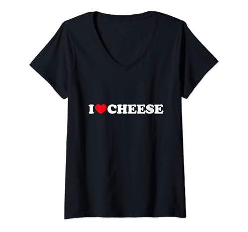 Mujer I Love Cheese - Fuente retro y corazón clásico Camiseta Cuello V