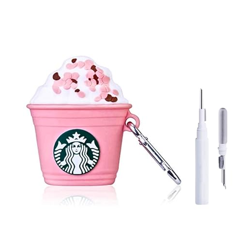 Image of YODI Case Cover for Airpods Pro|Pro 2|Airpods Pro 3|Airpods 4 Pouch, Silicone Cases with Cleaner Kit 360 Drop Protection,Shock-Resistant (Pink COFFIE, Airpods 4)